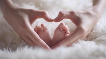 The Heartwarming Connection Between Hands and Tiny Baby Feet photo