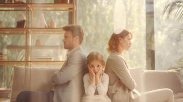 The emotional struggle of a family facing challenges together. photo