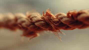 The intricate details of a natural fiber rope intertwined elegantly. photo