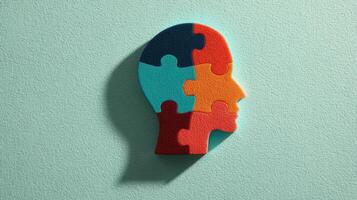 The Puzzle Head Silhouette Symbolizing Creativity and Problem-Solving Concepts photo