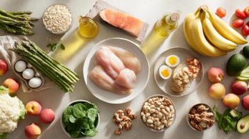 The colorful array of fresh ingredients for a healthy meal preparation photo