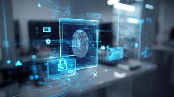 The fingerprint technology showcased in a secure digital environment photo