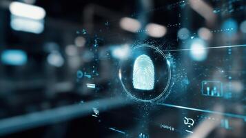 The Digital Fingerprint Depicting Advanced Biometric Security Technologies photo