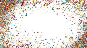 The colorful confetti creating a festive atmosphere for celebration moments. photo