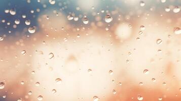 Raindrops on the window glass background photo