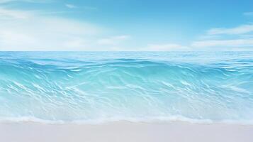 Sea waves on the beach with a blue sky photo