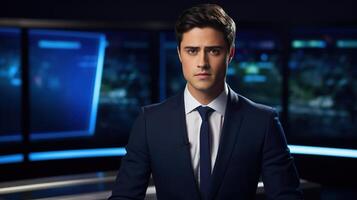 A news anchor in a suit and tie photo