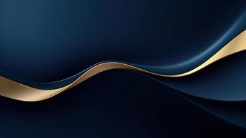 A dark blue background with gold waves photo