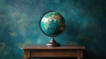 A globe on a table photo