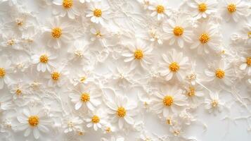 White daisies on a white background photo