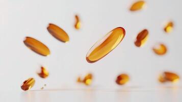 Golden oil drops falling from the sky photo