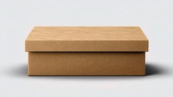 A brown cardboard box on a white background photo