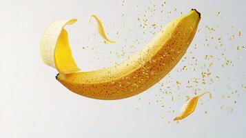 A banana being sliced photo