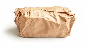 A brown paper bag on a white surface photo