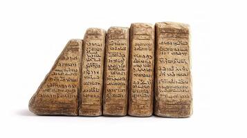 A set of four books with arabic writing on them photo