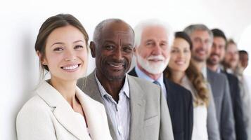 A group of business people standing in a line photo