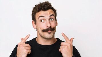 A man with a mustache and a funny expression photo