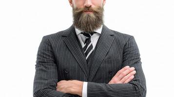 A man with a beard and suit photo