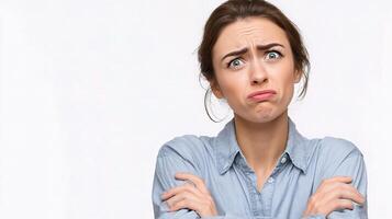 A woman with a confused expression photo