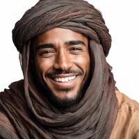 A smiling man wearing a scarf photo