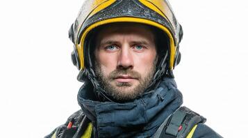 A man wearing a helmet and jacket photo