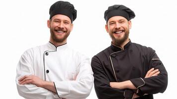 Two male chefs posing for the camera photo