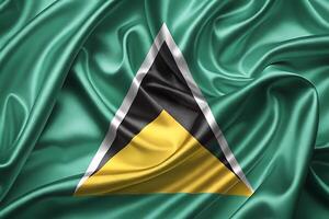 the flag of saint lucia is shown in the background photo