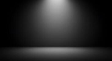 Empty black room with spotlight and spotlight photo