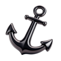 A Gleaming Black Anchor Representing Security and Stability in a Nautical Setting png
