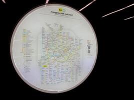 Moscow, Russia, April 25, 2025 Circular map of extensive Moscow Metro system illustrates importance of clear navigation and well designed signage in one of the world busiest transit networks photo