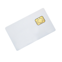 A white credit card with a chip isolated on a transparent background png