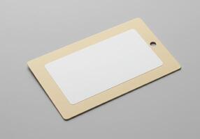 A blank white card on a yellow background photo