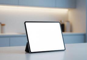 A white square on a table in a kitchen photo