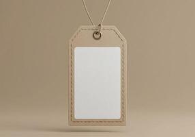 A blank white tag hanging from a string photo