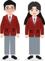 High School Students in Uniform in Classroom vector