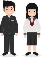 Group of Middle School Students in Uniform vector