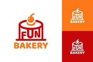 Fun Bakery Logo Design Playful Bakery Logo for Food Branding vector