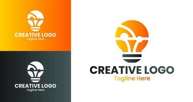 Creative Logo Design with Lightbulb Concept for Innovation and Branding vector