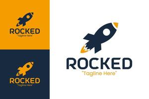 Rocked Logo Design with Rocket and Space Theme for Innovation and Growth vector