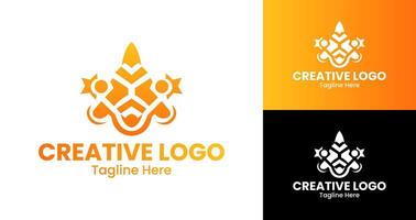 Dynamic Logo Design with Geometric Elements and Bold Colors for Business Branding vector