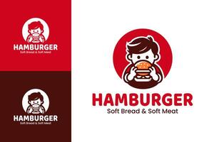 Hamburger Soft Bread Soft Meat Logo vector