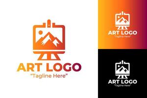 Dynamic Art Logo Design for Modern Art Exhibitions and Galleries vector