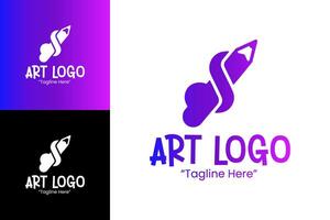 Dynamic Pencil Art Logo for Digital Artists and Creators vector