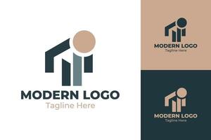 Logo with Abstract Human Figure and Lines vector