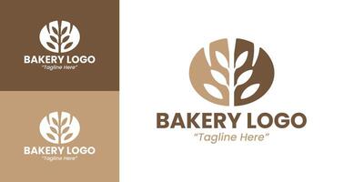 Bakery Logo for Bread Bakery with Wheat Accent vector