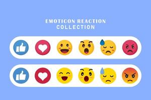 emotion reaction collection flat icon set vector