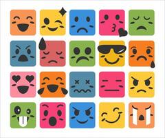 Set of Square Emoji template. vector