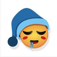 Tired and sleepy face emoji in flat style vector
