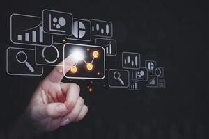 Data analytics and management system with business analytics concept. photo