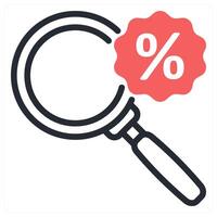 find discount icon concept in red color vector